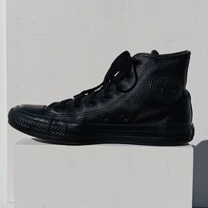 Converse Chelsea Black Leather Rubber Boots sz 8